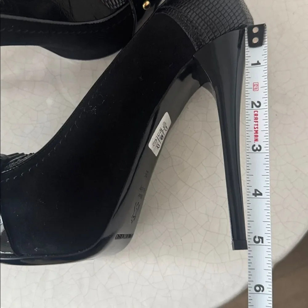 Gianmarco Lorenzi Elegant Black Leather Hi Heels Stiletto Made in Italy Size 36
